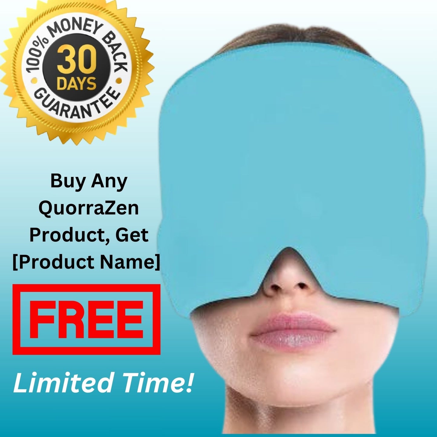  Before and after comparison showing effective headache relief with the QuorraZen™ migraine relief cap.