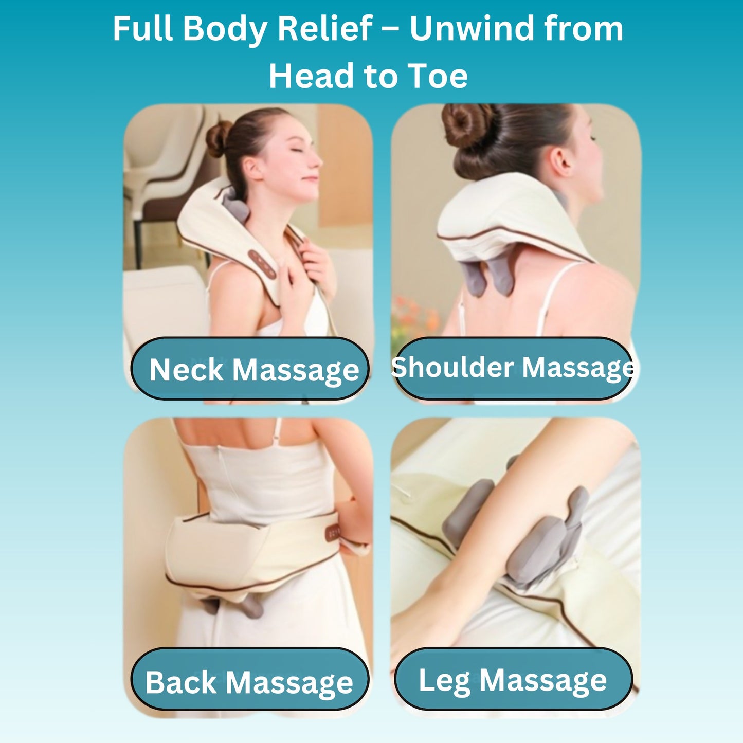 Quorrazen™ Neck Massager showing heat therapy feature.